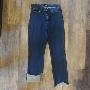 Hudson straight leg raw edge jeans